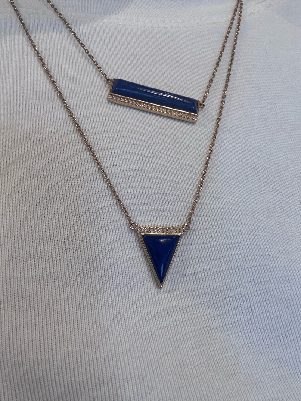 Stella & Dot Blue and Gold Layering Necklace Set